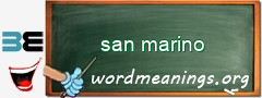 WordMeaning blackboard for san marino